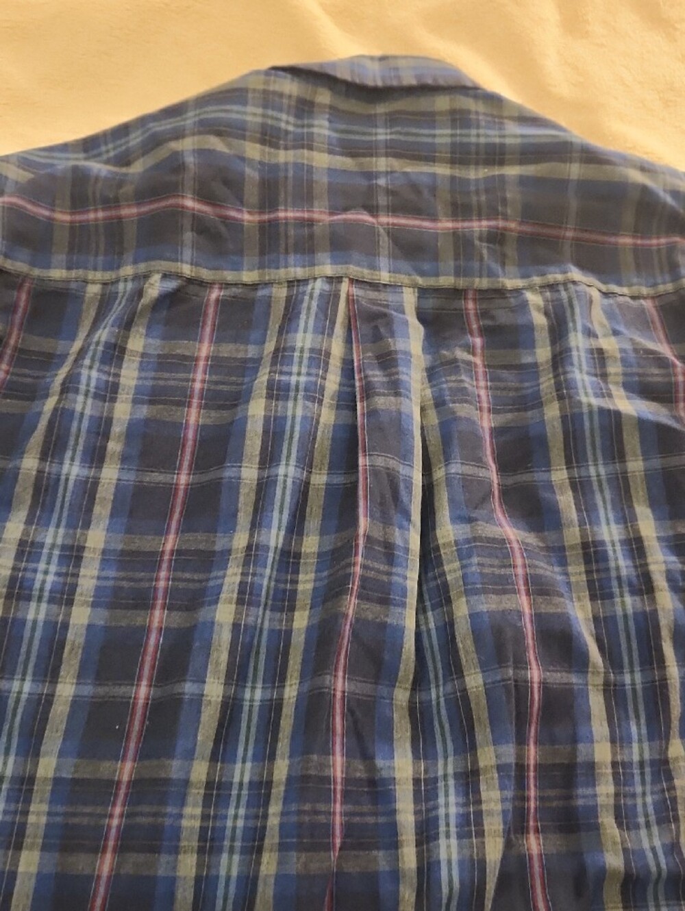 Van Heusen Navy and Blue Plaid Button-Down Shirt - Picture 5 of 5